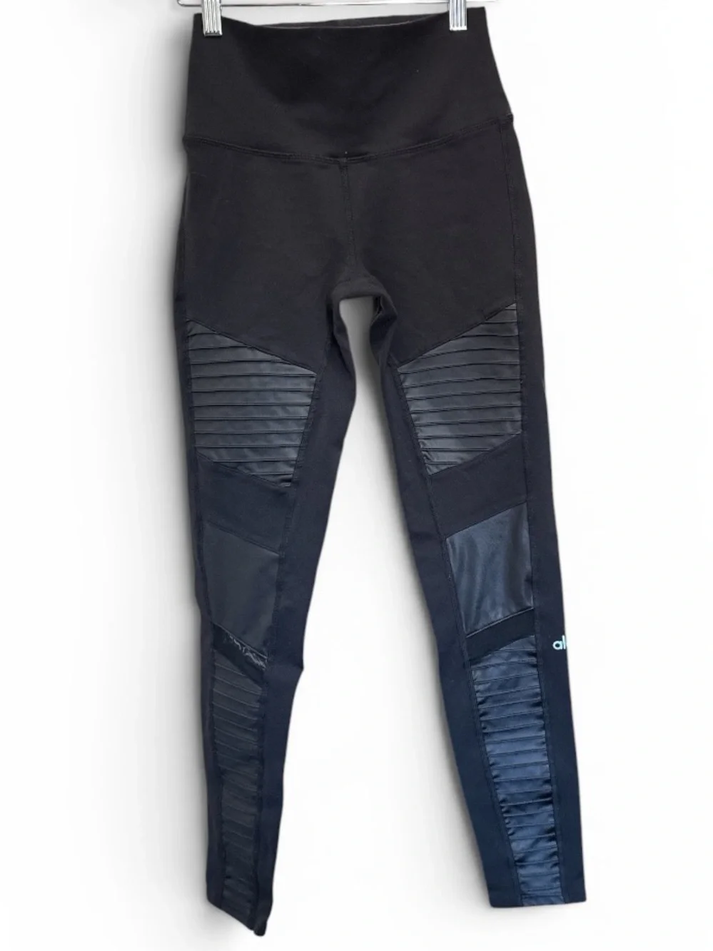 ALO Yoga Black Moto-Detail Leggings #681